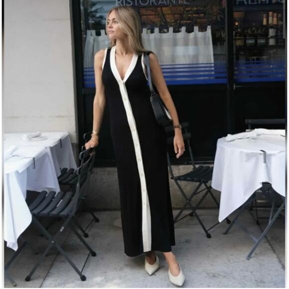 Sandro Gabriel 2-tone maxi dress - Picture 2 of 10